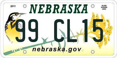 NE license plate 99CL15