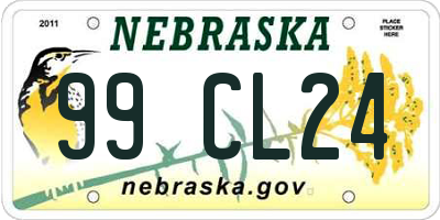 NE license plate 99CL24
