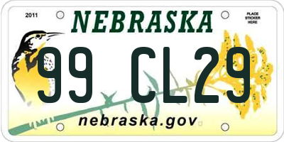 NE license plate 99CL29