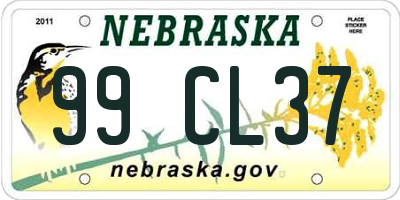 NE license plate 99CL37