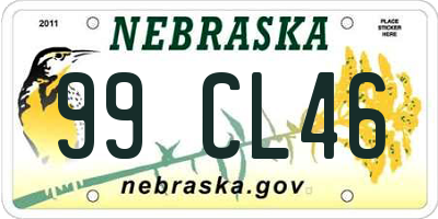 NE license plate 99CL46