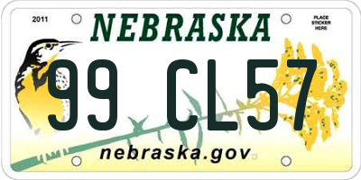 NE license plate 99CL57