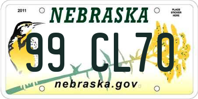 NE license plate 99CL70