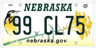 NE license plate 99CL75