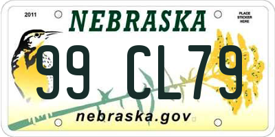 NE license plate 99CL79