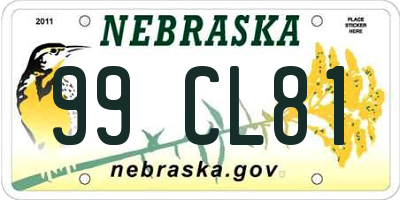 NE license plate 99CL81