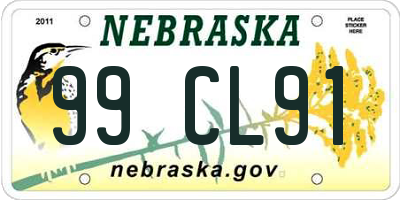 NE license plate 99CL91
