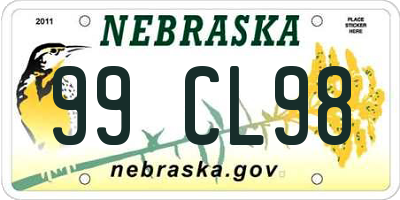 NE license plate 99CL98