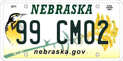 NE license plate 99CM02