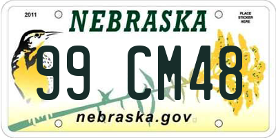NE license plate 99CM48
