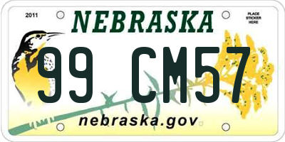 NE license plate 99CM57