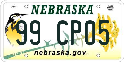 NE license plate 99CP05