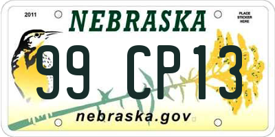 NE license plate 99CP13