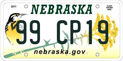 NE license plate 99CP19