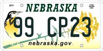 NE license plate 99CP23
