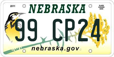 NE license plate 99CP24