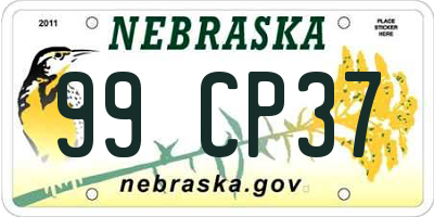 NE license plate 99CP37