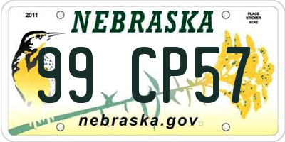 NE license plate 99CP57