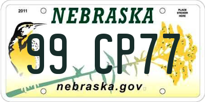 NE license plate 99CP77
