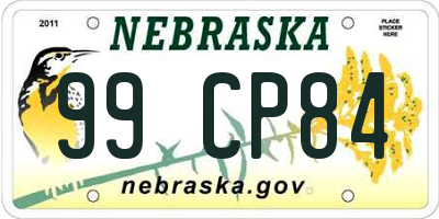 NE license plate 99CP84