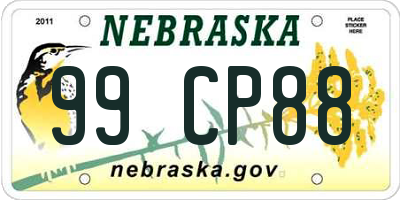 NE license plate 99CP88