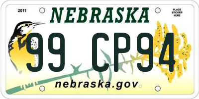 NE license plate 99CP94