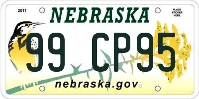 NE license plate 99CP95
