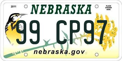 NE license plate 99CP97