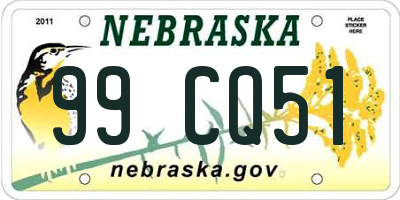 NE license plate 99CQ51