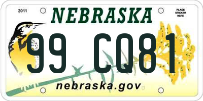 NE license plate 99CQ81