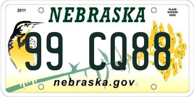 NE license plate 99CQ88