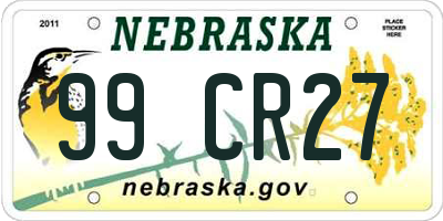NE license plate 99CR27