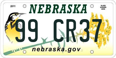 NE license plate 99CR37