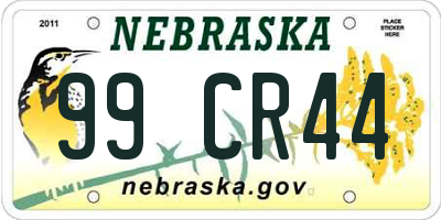 NE license plate 99CR44