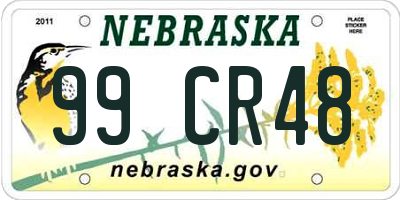 NE license plate 99CR48