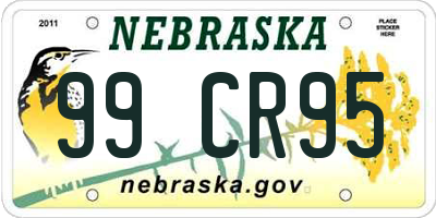 NE license plate 99CR95