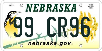 NE license plate 99CR96