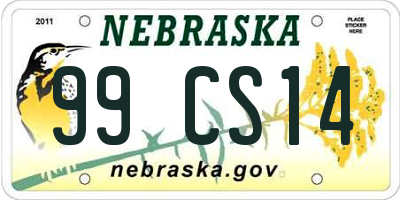 NE license plate 99CS14