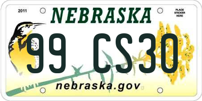 NE license plate 99CS30