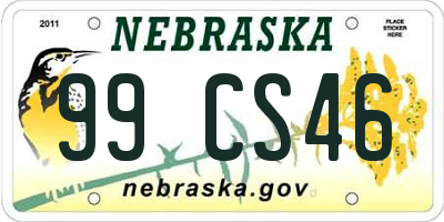 NE license plate 99CS46