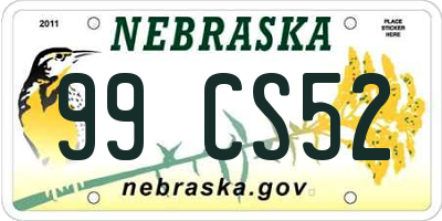 NE license plate 99CS52