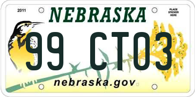 NE license plate 99CT03