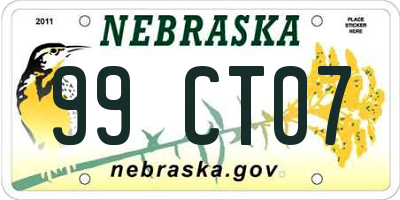 NE license plate 99CT07