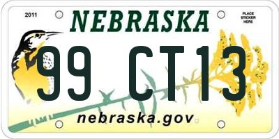NE license plate 99CT13