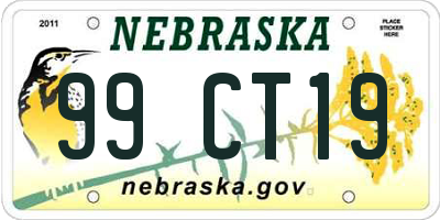 NE license plate 99CT19