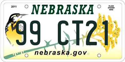 NE license plate 99CT21