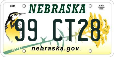NE license plate 99CT28