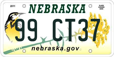 NE license plate 99CT37