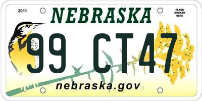 NE license plate 99CT47