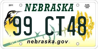 NE license plate 99CT48